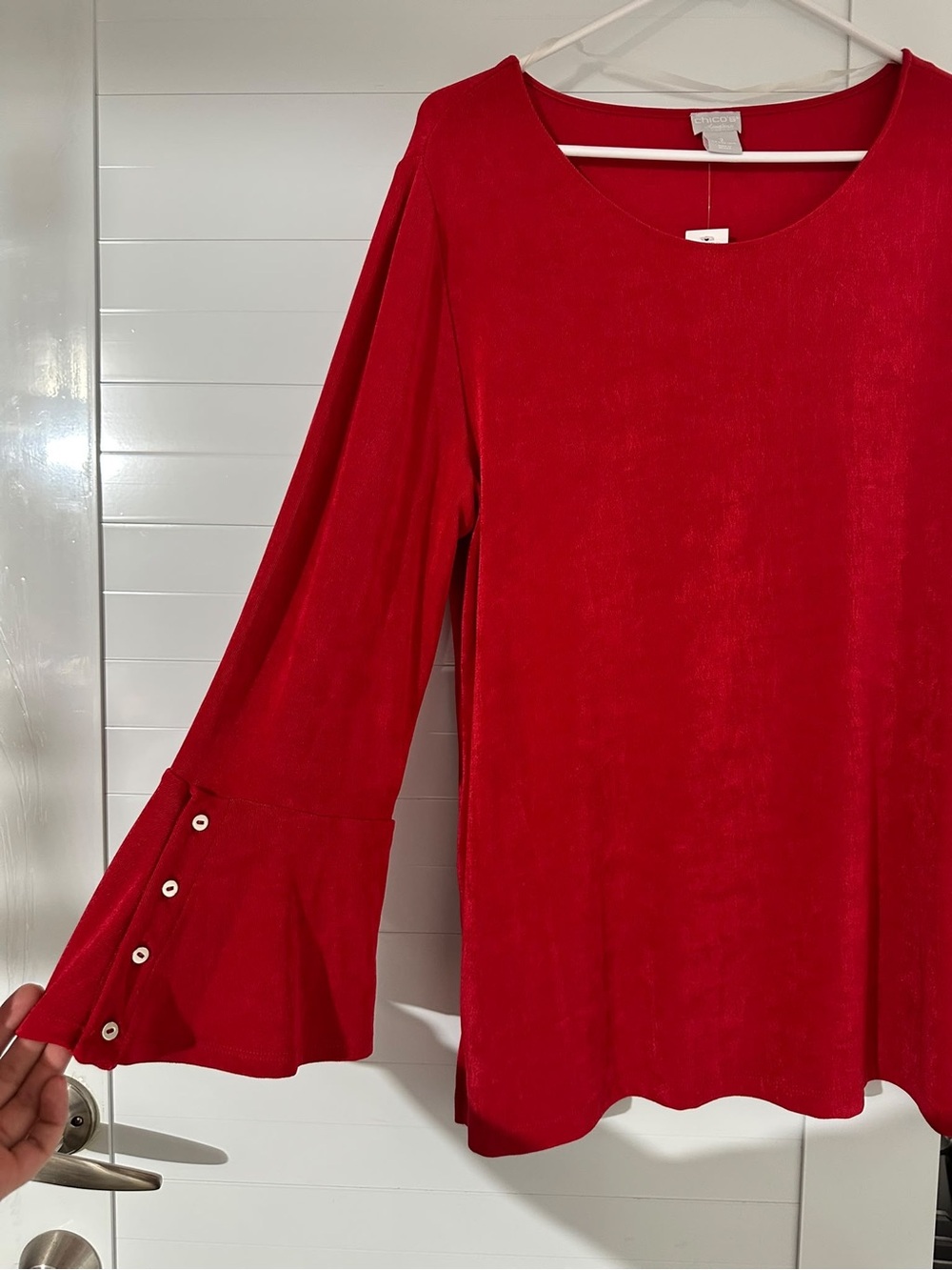 Chico's Vibrant Red Bell Sleeve Blouse